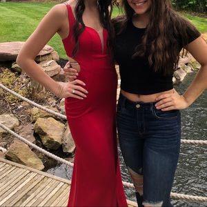 Red beautiful prom dress
